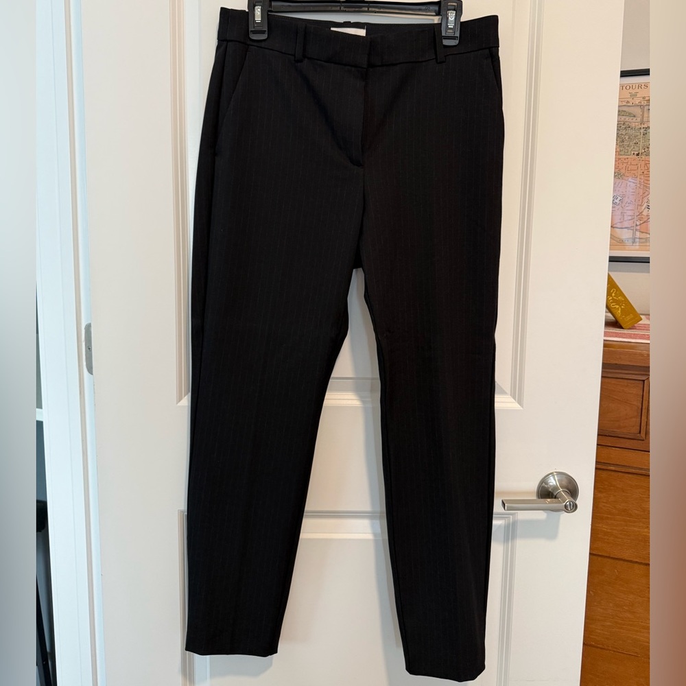 H&M Black Pinstripe Stretch Dress Pants